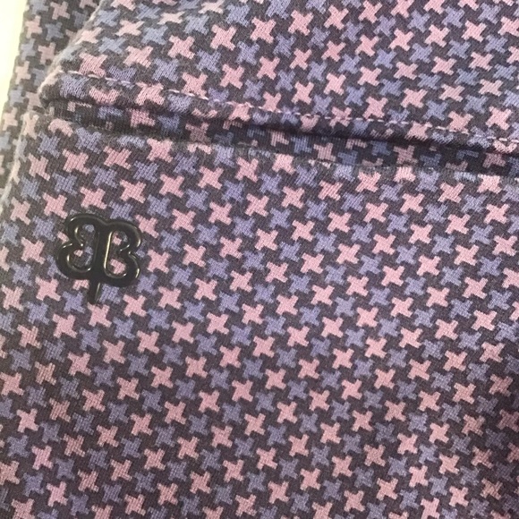 Betabrand Power Down Skinny Pants Purple Blue Houndstooth, Size XL Tall - Picture 3 of 12